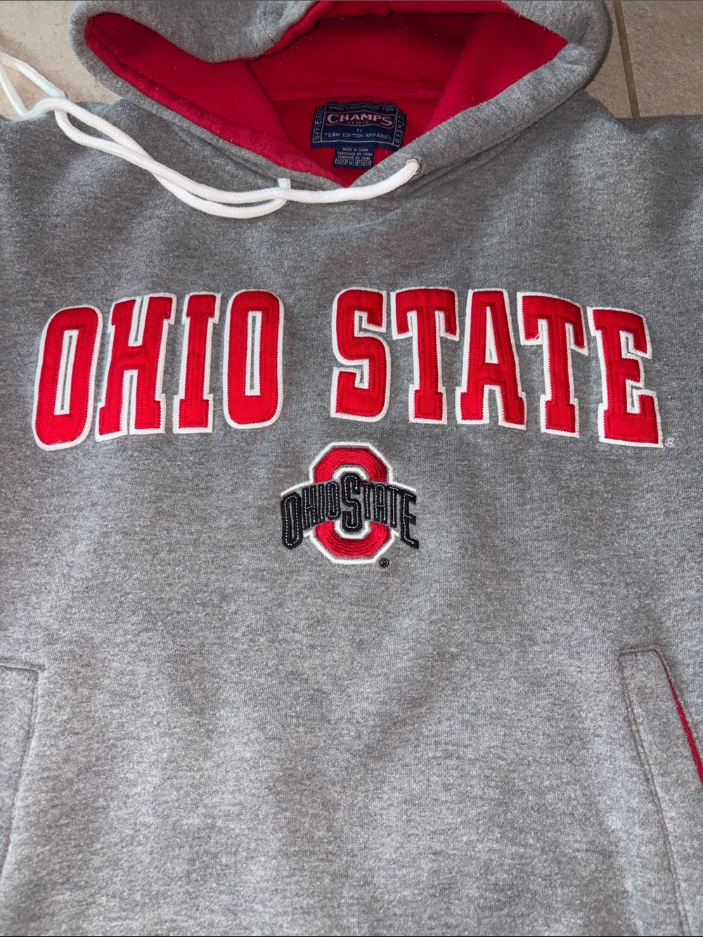 VINTAGE Champs Ohio State Jacket Adult Hoodie Sweatshirt OSU 90s - Picture 3 of 4